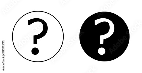 Question Circle Icon, Help Support Information Symbol Vector