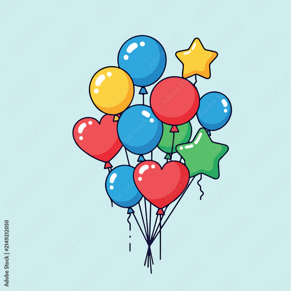 Obraz premium Colorful balloons floating in a joyful cluster arrangement.