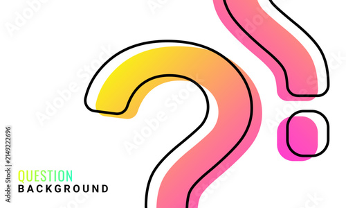 Foto Vibrant gradient question mark and exclamation point symbols in a modern outline