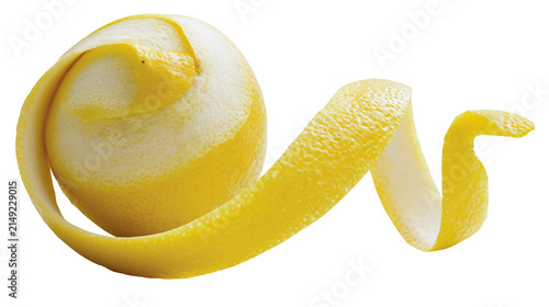 Фотография Lemon peel spiral with fruit