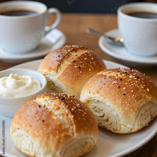 Freshly baked kaiser rolls ...