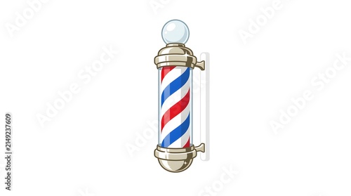 barber pole isolated on white