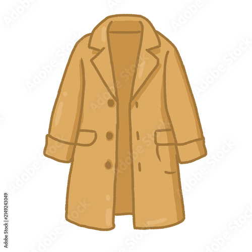 Classic Beige Long Coat Autumn Fashion Illustration
