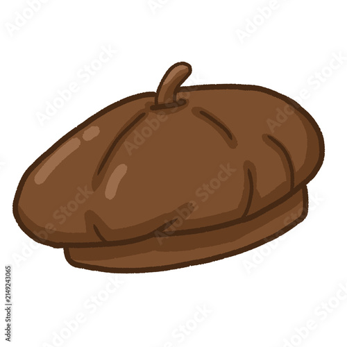 Brown Beret Hat Fashion Illustration