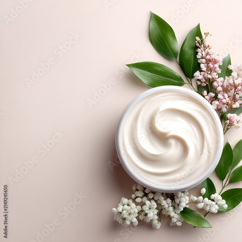 Creamy Cosmetic Texture Close-Up on Neutral Background