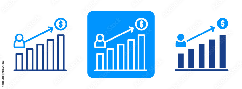 Obraz premium Sales Metrics Icon In Dual Tone Style