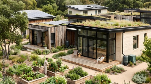 Modern sustainable architecture with eco-friendly design