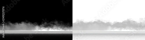 Quadro su tela Clouds floating above water on a transparent background during morning light, PN