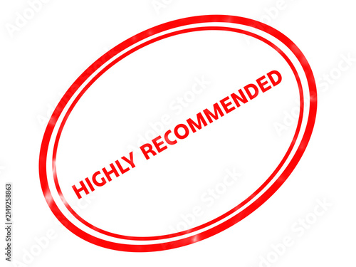 Photography Highly recommended red rubber stamp, oval quality seal icon, professional endors