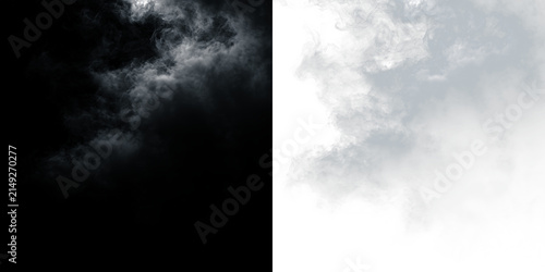 Konstfotografi Cloudy smoke rising in a clear space during an evening scene, PNG with a light o