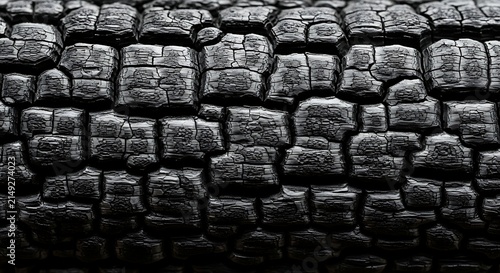 Charred Wood Texture Background Close Up Abstract Black Burnt Log Charcoal Surface Coal Pattern Ash Material Natural Barbecue Firewood