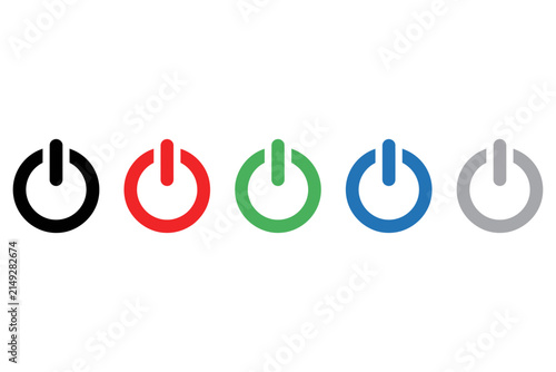 Power Button Symbols and Startup Controls Vector Set for Software Interfaces