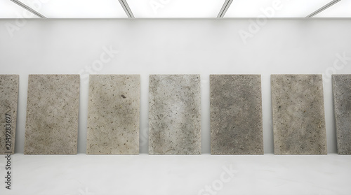 Facade panels lean against wall isolated on clean surface for modern commercial business asset