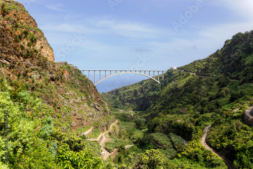 Puente de Los Tilos, street bridge near the laurel forest at Los Tilos on La Palma, Canary Islands, Spain.