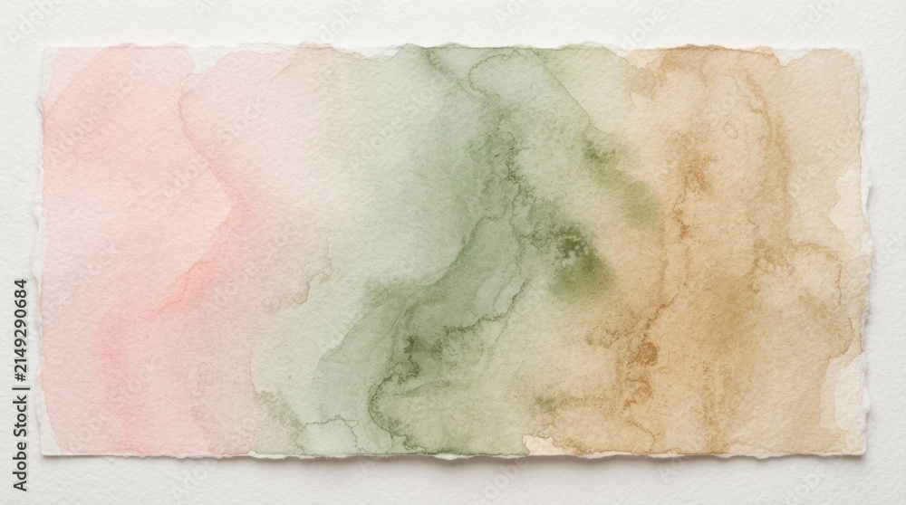 Fototapeta premium Abstract watercolor artwork with deckled paper edges.