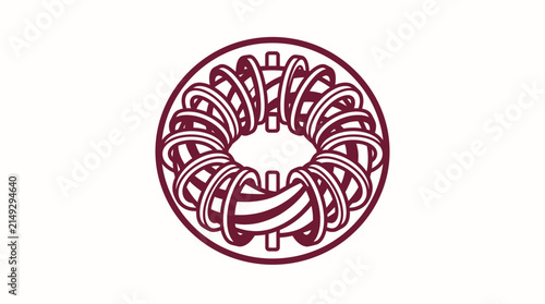 Quadro su tela Abstract Toroidal Coil, Fusion Energy Concept, Science Technology Graphic