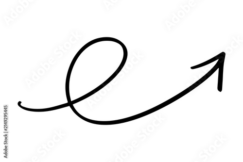 手書きのくるくる矢印 上向き 上昇