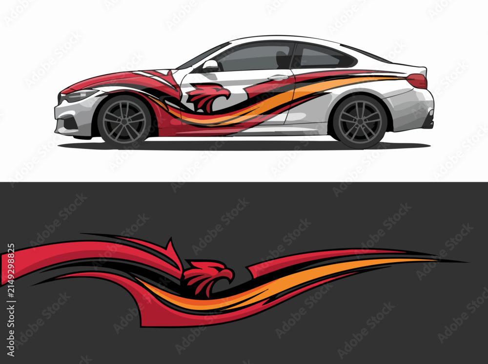 Fototapeta premium Eagle Head Car Decal Vinyl Wrap Graphic
