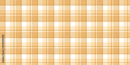 Seamless beige and yellow gingham check pattern. Warm plaid background for textile, fabric, kitchen, wrapping paper, apparel, and cozy rustic design.