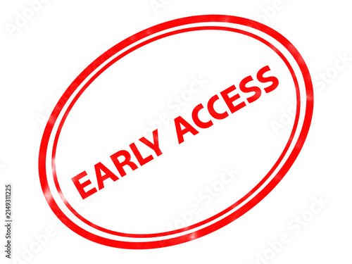 Fotografía Red early access stamp icon, oval rubber seal with text, promotional marketing l