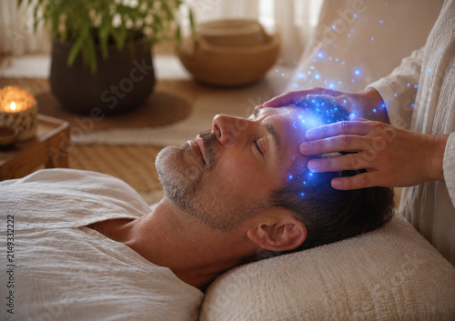 Access Bars Holistic Healing Session Spa Man - AI generated