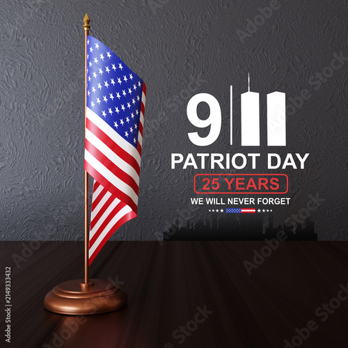09.11.2001 American Patriot Day banner. 25th Anniversary.