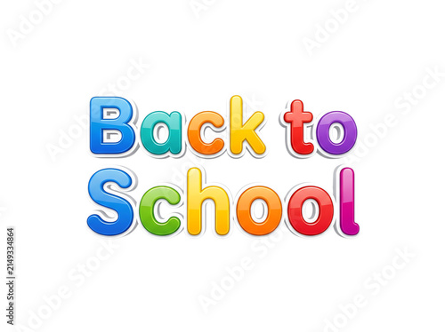 Colorful back to school text design isolated on transparent background for education projects