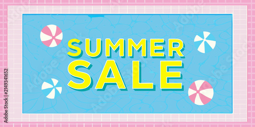 Floral ornament with summer sale text on a light blue and pink background vector illustration flower design promotion discount retail marketing advertising graphic