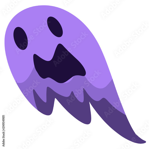 Fotografie Purple Ghost Smiling Face Halloween Illustration