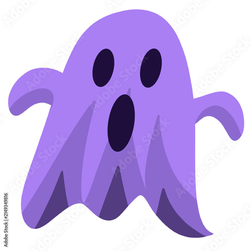 Cuadro en lienzo Flying Purple Ghost Variant Halloween Illustration