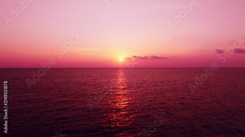 Beautiful sky sunset or sunrise over sea Beautiful wave Amazing light twilight sky sunset. Cinematic footage beautiful light of nature seascape Landscape