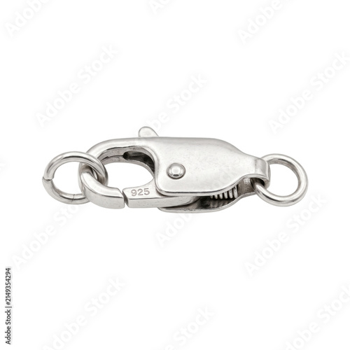 Photography Sterling silver lobster clasp with 925 hallmark for jewelry making and repairs
