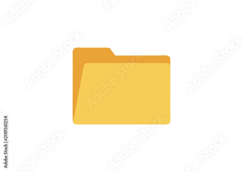Yellow office folder icon for digital file management and document storage vector illustration