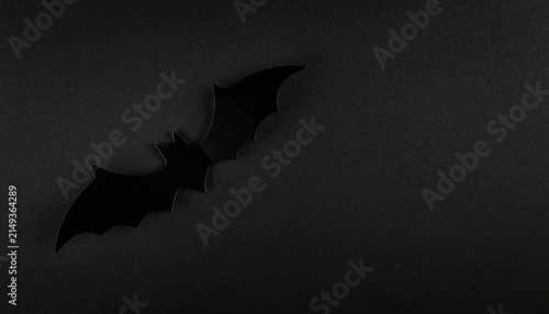 Bat Silhouette Artwork Dark Gray Background Wide Wings Minimalist Night Mystery Halloween Design Spooky Decorative Inspiration