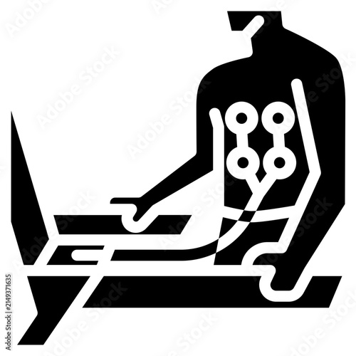 Heart rate monitor treadmill solid icon. For presentation, graphic design, mobile application, web design, infographics or UI.