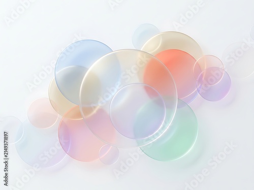 Colorful Overlapping Circles on Light Background.