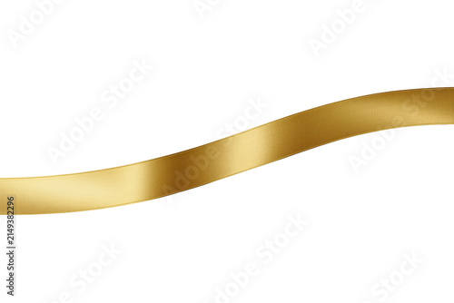 Long smooth golden satin ribbon wave