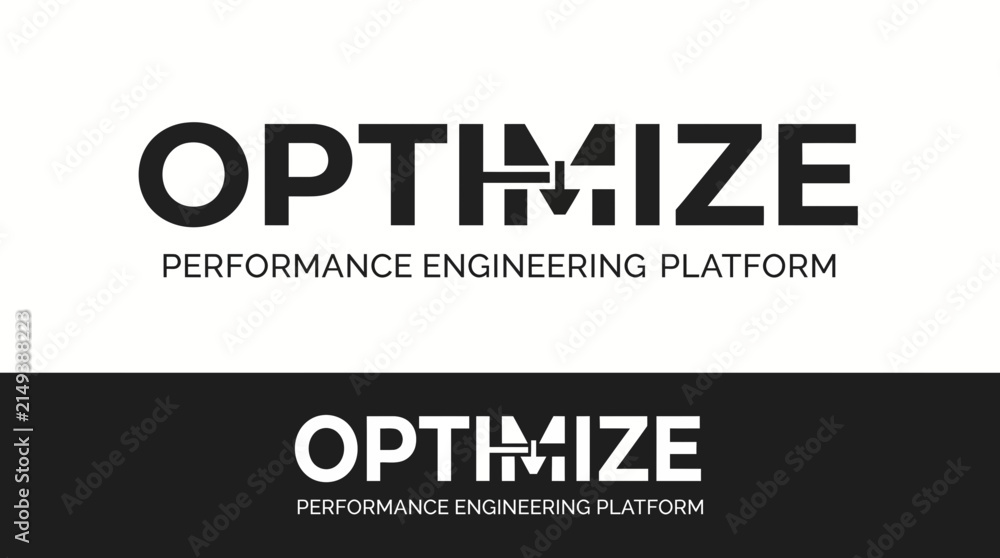 Obraz premium OPTIMIZE logo design optimization wordmark logo with a hidden adjustment