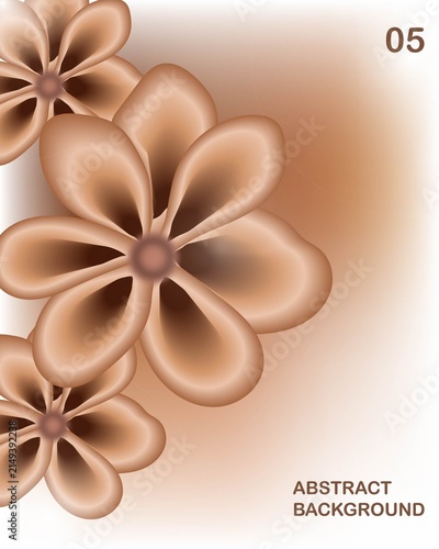 Elegant floral background with soft peach and cream colored abstract flower designs