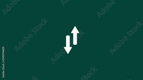 Minimalist sync animation: up and down arrows loop for ui/ux and data flow concepts refresh update
