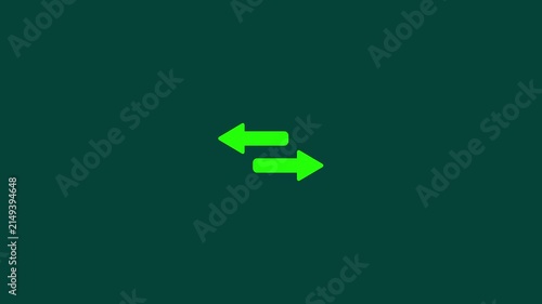 Minimalist green exchange arrows animation for business and data flow concepts motion business finance