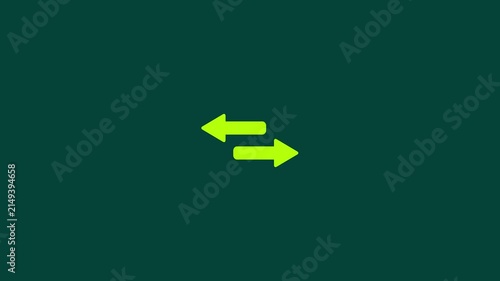 Minimalist exchange animation: green arrows indicating swap, transfer, or directional change