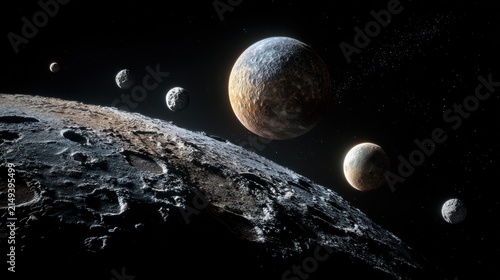 Planets in space a celestial composition against a dark background