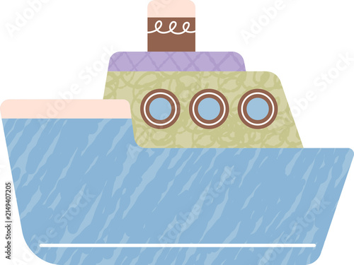 cute cruise ship illustration