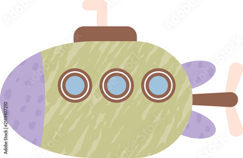 hand drawn submarine illustration