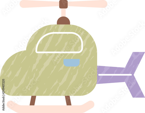 hand drawn cute helicopter cartoon