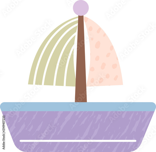 hand drawn cute sailboat