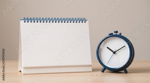 Template serves for black friday. White blank desk calendar on a table. Mockup for business planning and scheduling. Blank paper calendar mockup on pastel background.