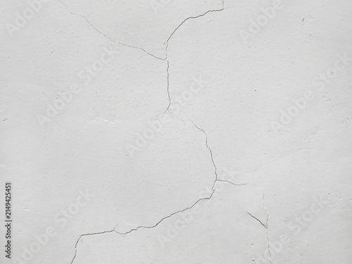 Canvas Print White concrete wall texture with aesthetic hairline crack pattern