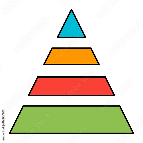 Colorful tiered pyramid infographic illustrating hierarchical structure, progress, and various business levels.